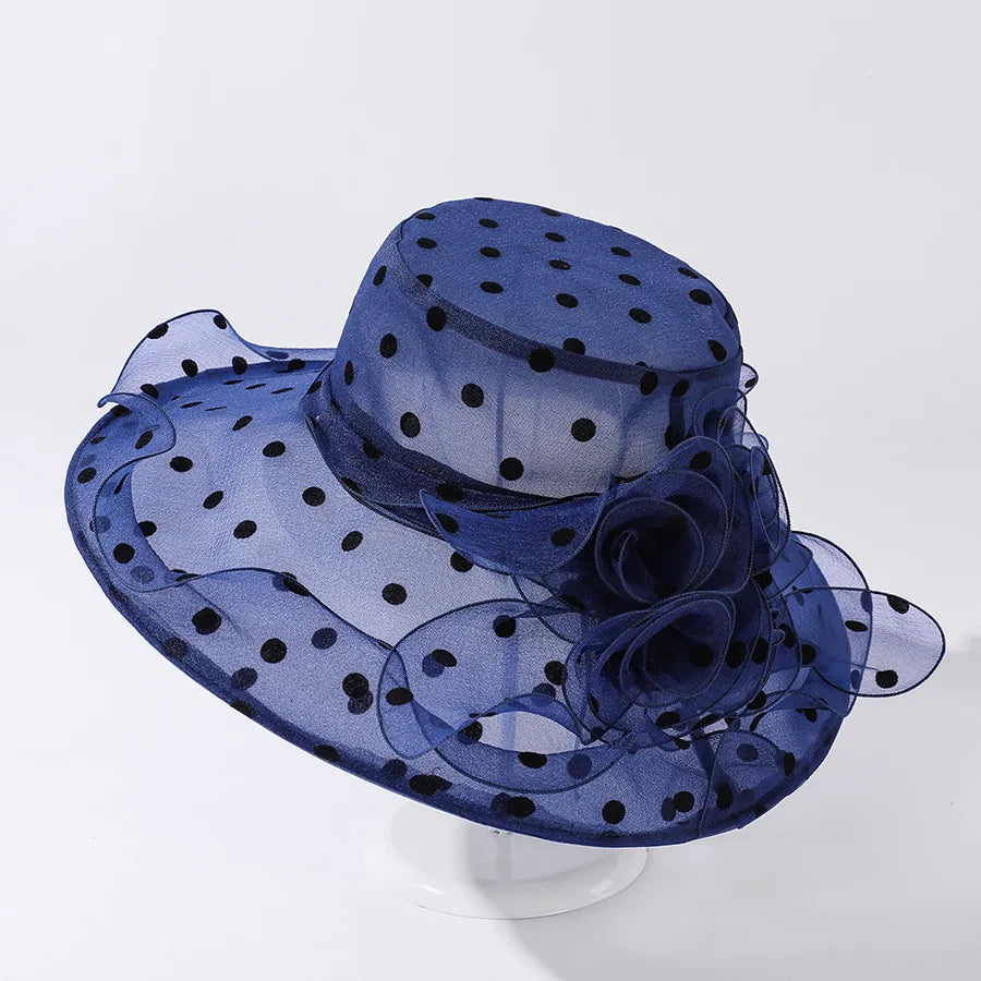 Mode Dot Chiffon Eimer Hut