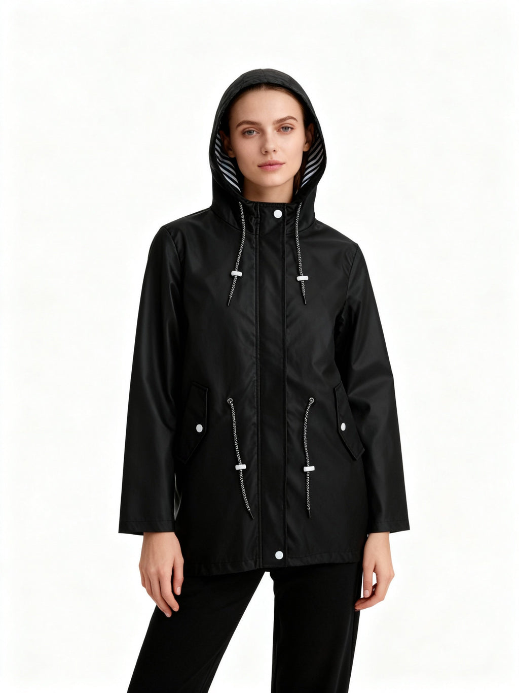 Wasserdichte Damenjacke in gerader Silhouette mit Kapuze - Alvindra