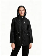 Wasserdichte Damenjacke in gerader Silhouette mit Kapuze - Alvindra