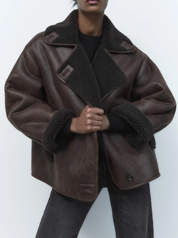 Vintage-Lederjacke mit zeitloser Optik