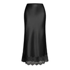 Damen Maxirock schlichtes Finish Spitze Detail eleganter Stil - Mireya