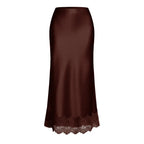 Damen Maxirock schlichtes Finish Spitze Detail eleganter Stil - Mireya