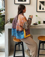 Steppjacke mit Ethno-Muster