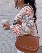 Schwarze Jacke mit Blumenprint