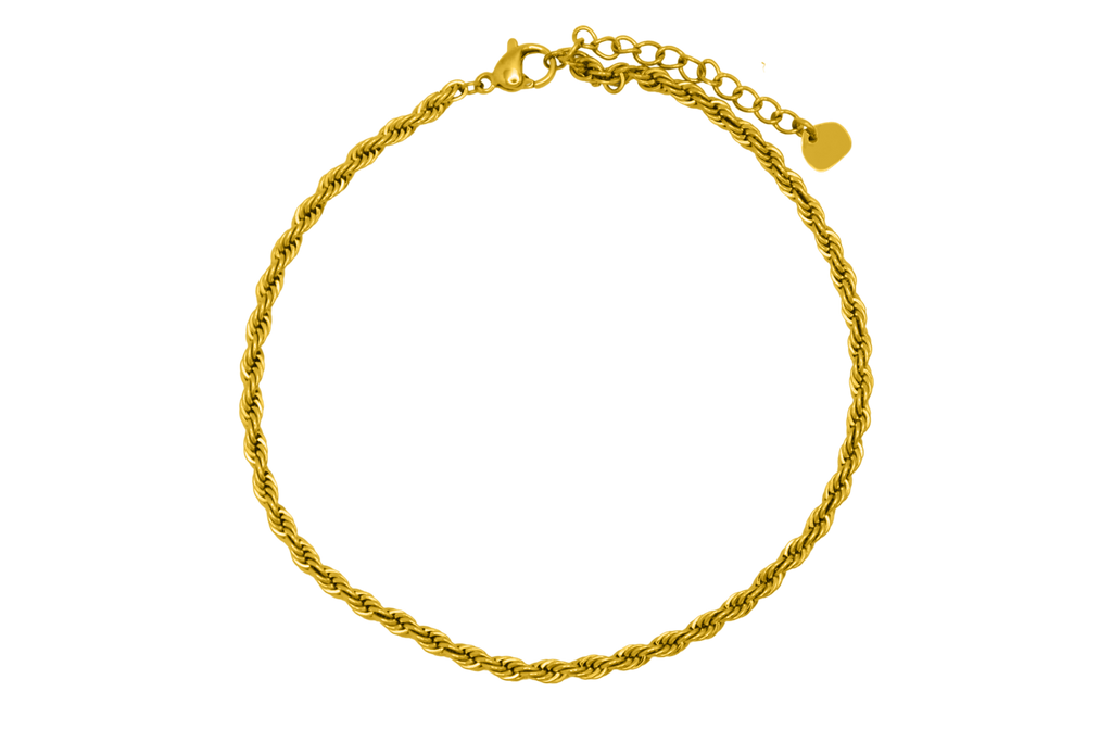 Twisted Anklet 14K Vergoldet