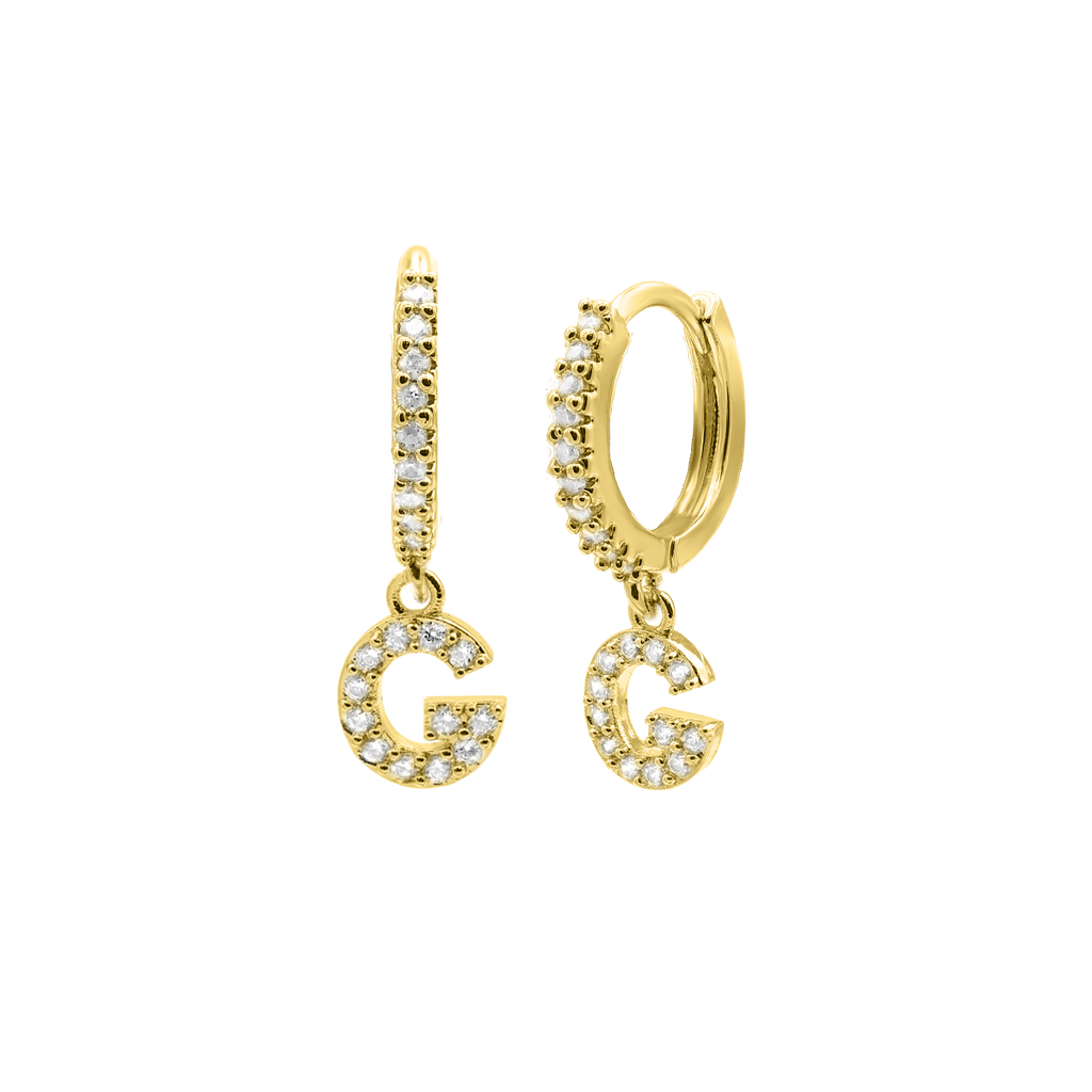 Shiny Letter Ohrringe 18K Vergoldet