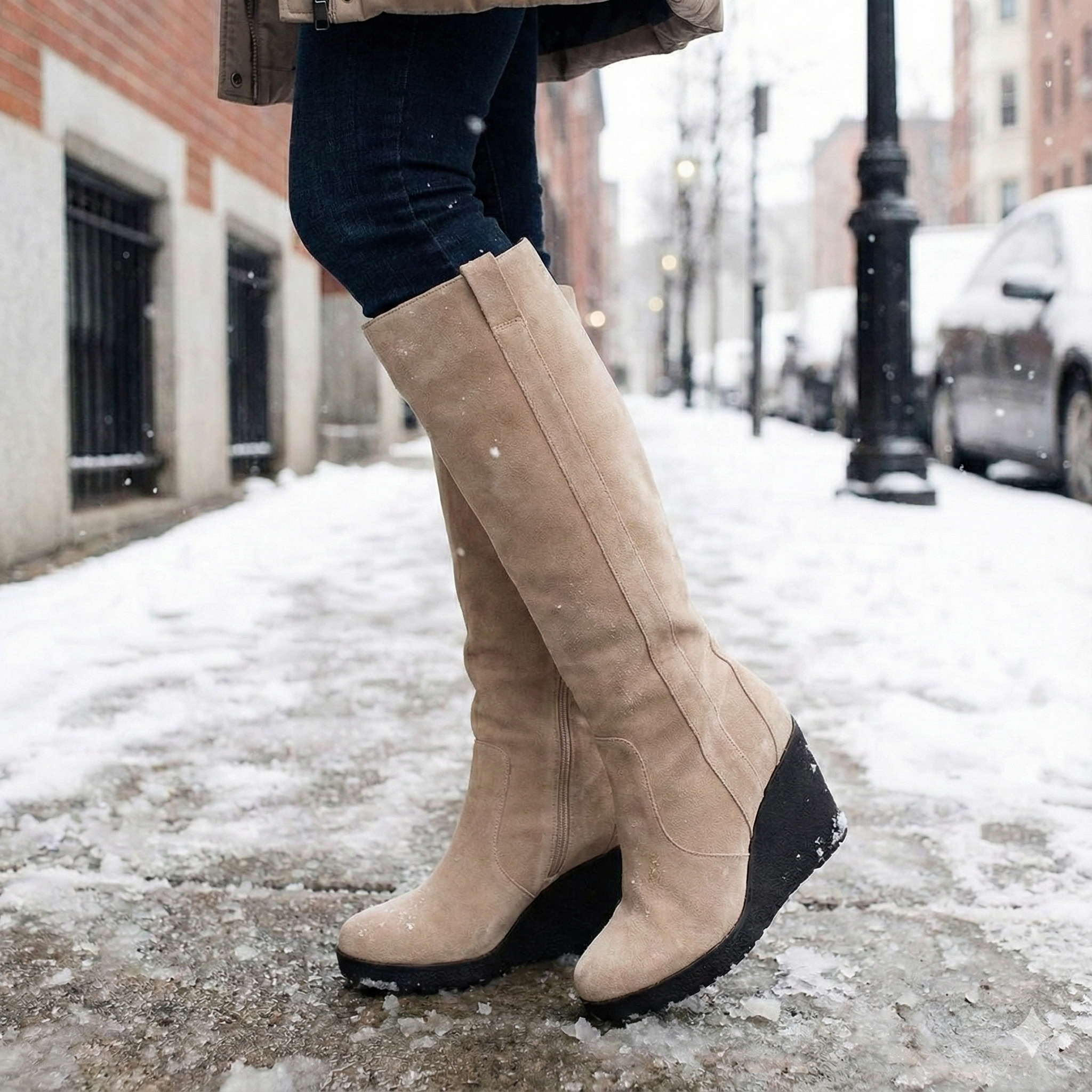 Damen-Winterstiefel mit umklappbarem Schaft und Thermofutter - Selvara