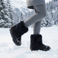 Damen-Winterstiefel mit plüschigem Schaft und bequemem Keil - Kavira