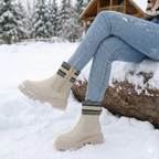 Gestrickte Strumpfstiefel mit dicken Sohlen für Frauen - Narevi