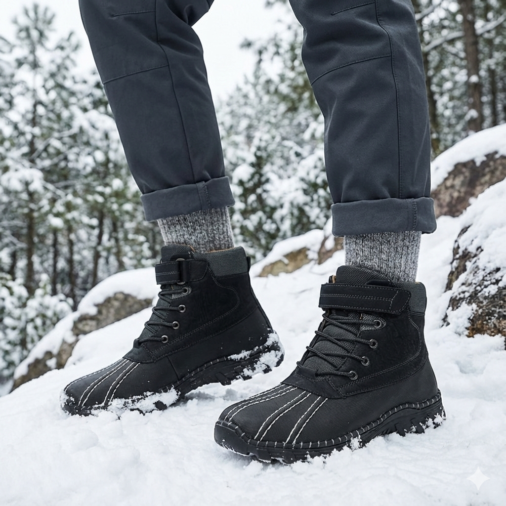 Wasserdichte Herren-Winterstiefel mit Schnürsenkeln - Raveln