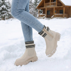 Gestrickte Strumpfstiefel mit dicken Sohlen für Frauen - Narevi