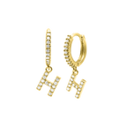 Shiny Letter Ohrringe 18K Vergoldet