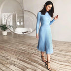 Elise - Midikleid aus Rippstrick mit ausgestelltem Saum