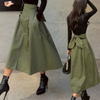 Damen Midi-Rock mit hoher Taille