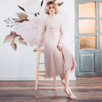 Elise - Midikleid aus Rippstrick mit ausgestelltem Saum
