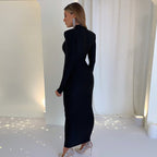 Hanka - Sexy Maxikleid mit Schulterpolstern für Frauen