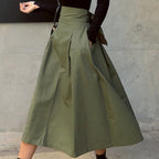 Damen Midi-Rock mit hoher Taille