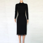Elise - Midikleid aus Rippstrick mit ausgestelltem Saum
