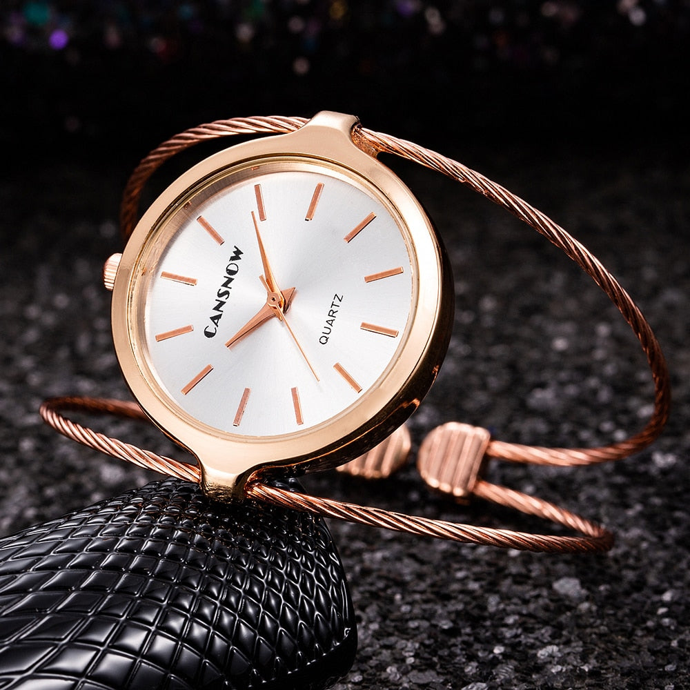 Cansnow Verschlungene Armspange Uhr