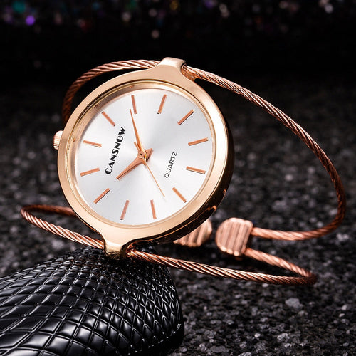 Cansnow Verschlungene Armspange Uhr