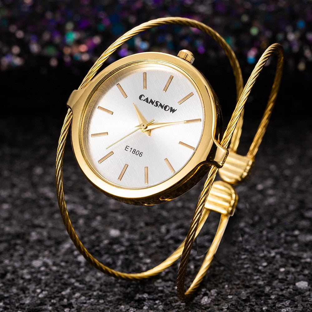 Cansnow Verschlungene Armspange Uhr