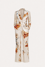 Damen Blazer und Hosen Set mit elegantem Blumendruck - Irina