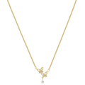 Crystal Twin Butterfly Kette 14K Vergoldet