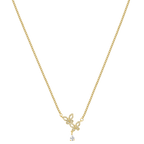 Crystal Twin Butterfly Kette 14K Vergoldet
