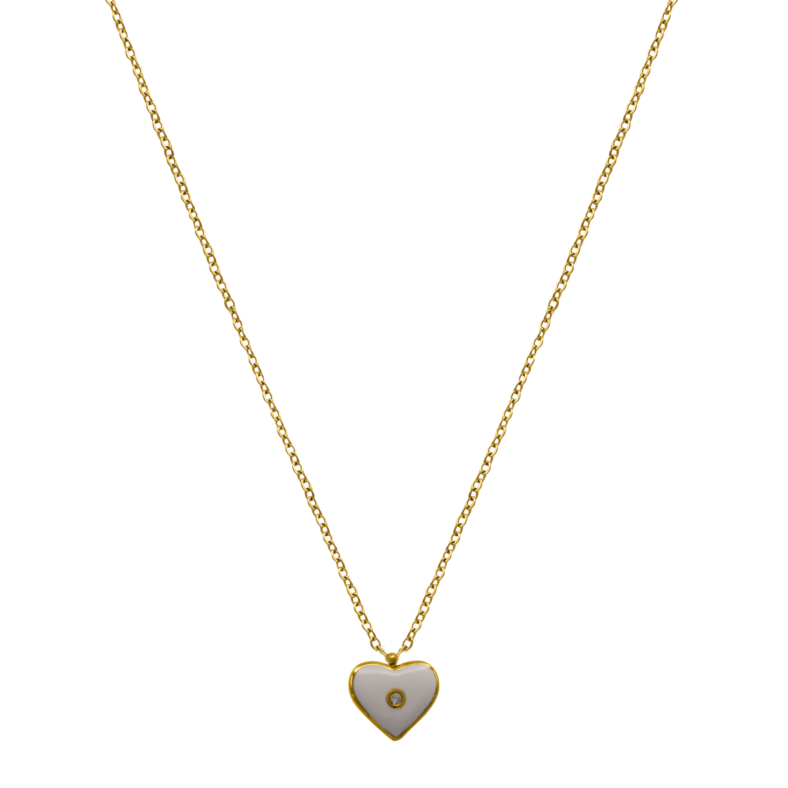 Love Stone Heart 14K Vergoldet