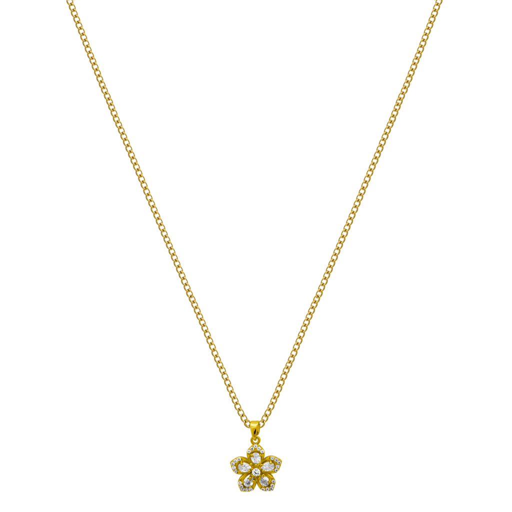 Cluster Flower Kette 18K Vergoldet