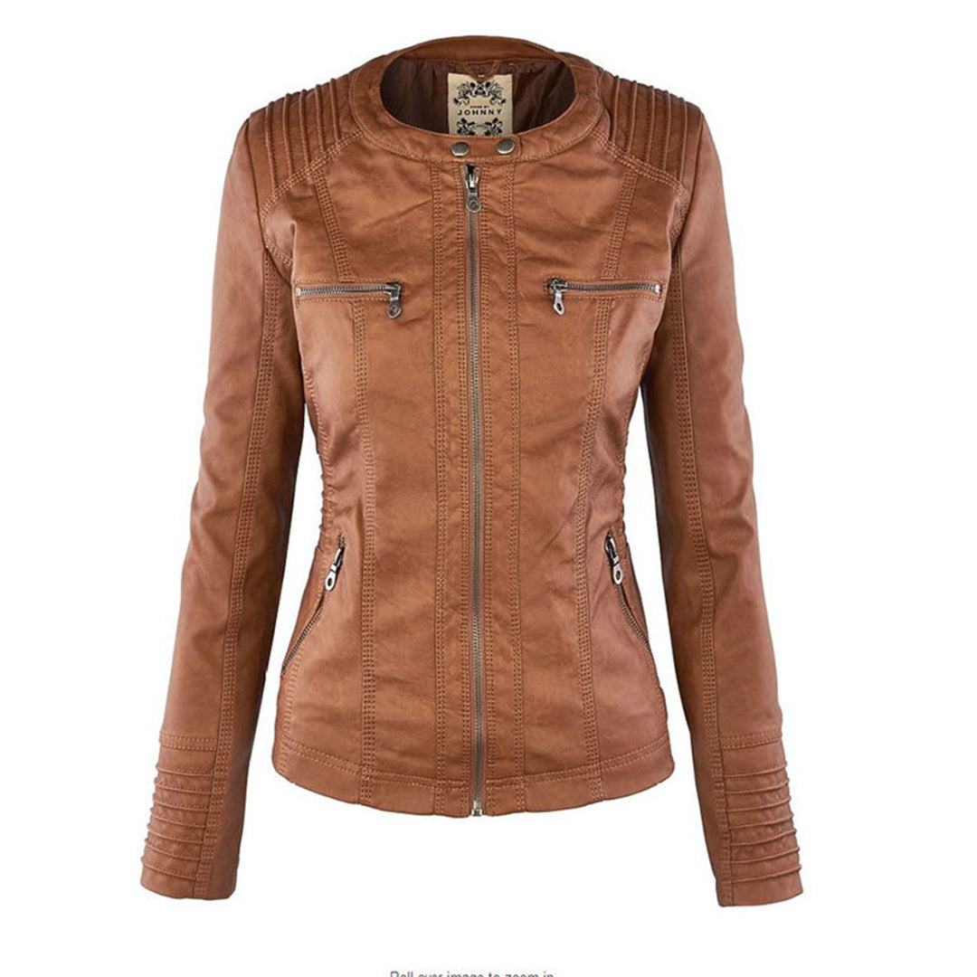Lederjacke Damen robuste Eleganz mit Hochwertigem Leder für Stilbewusste Frauen und urbanem Look - Monika