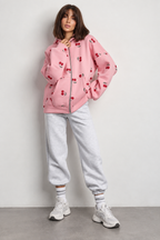 Kapuzenjacke mit Kirschmuster