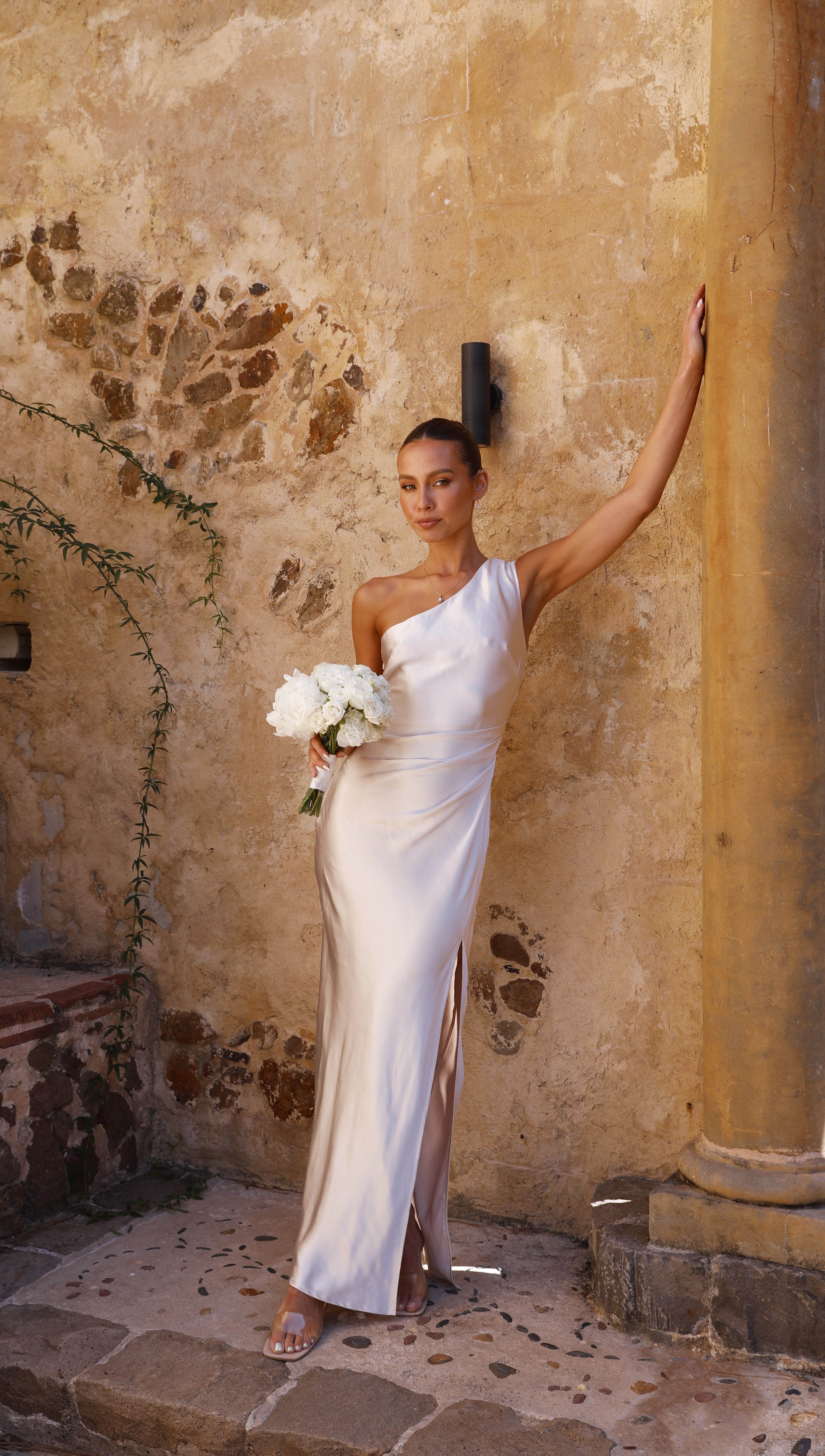 Langes Ein-Schulter-Kleid für Damen – Marim