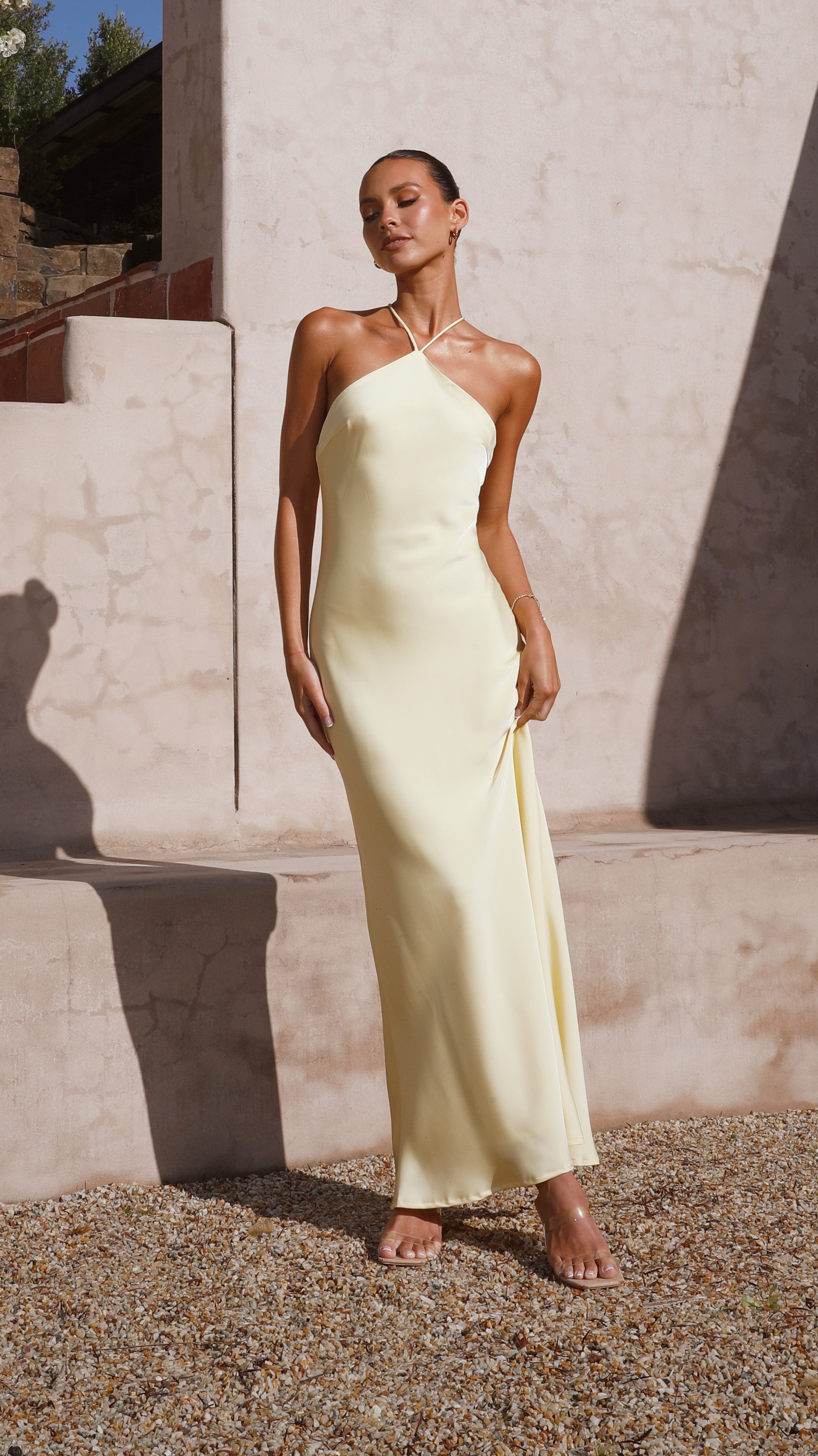 Langes Halter-Partykleid für Damen – Marce