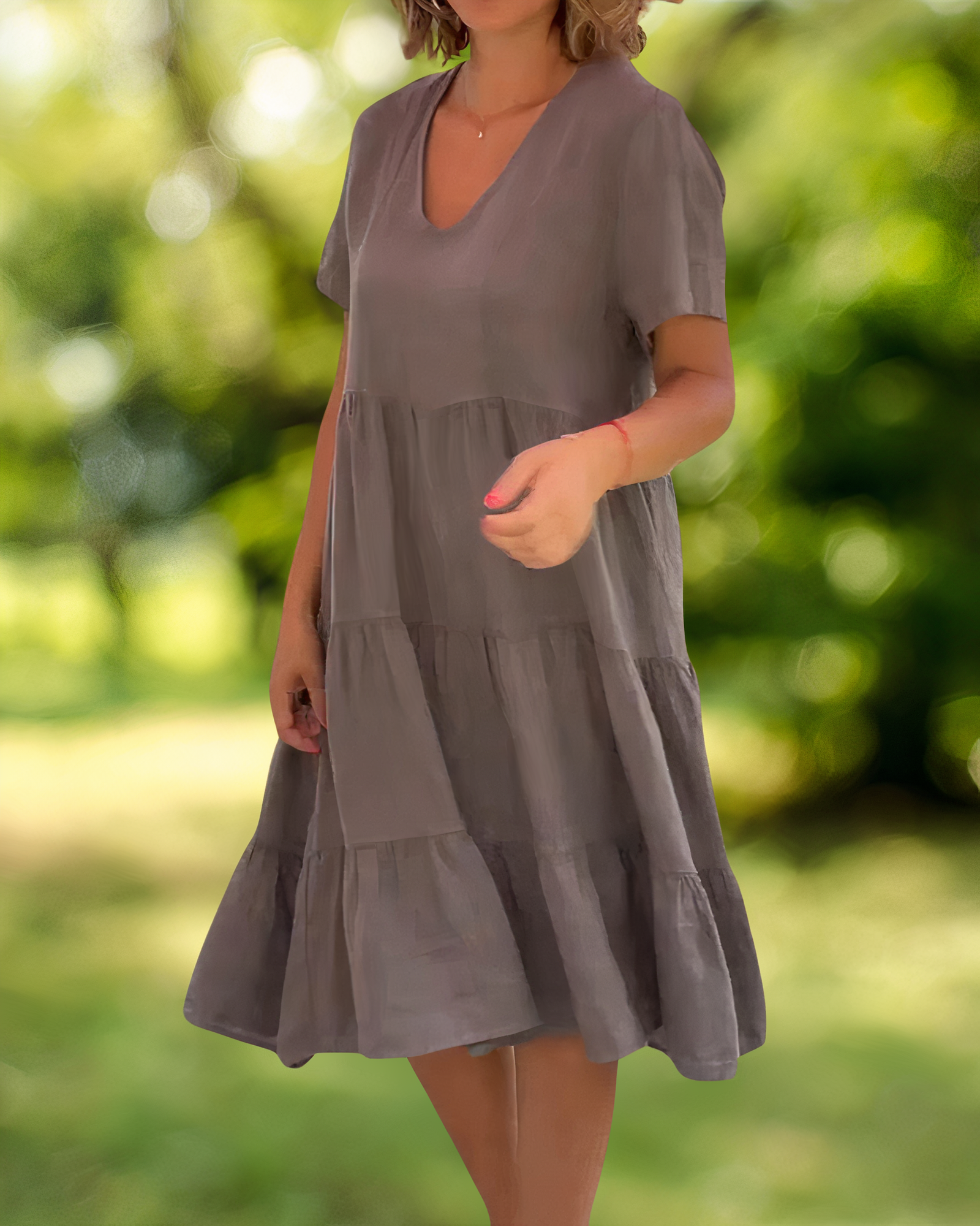 LUCINE - Baumwoll-Leinen-Kleid