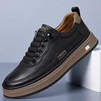 Herren-Lederturnschuhe mit dicker Sohle und genähter Unterseite - Lucetti