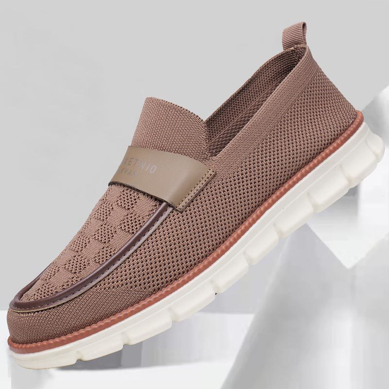 Schnürloser gewebter Herren-Slipper mit geteilter Sohle - Bruno