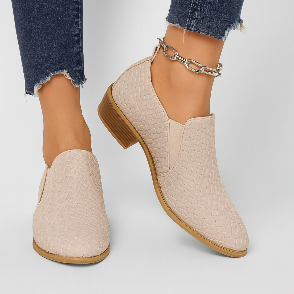 Vegane Oxford-Schuhe für Frauen mit geometrischem Relief - Marcy