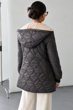 Lange Steppjacke mit Teddyfutter