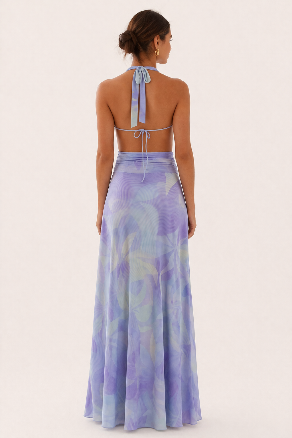 Langes Kleid mit Halfter und Ausschnitt für Frauen - Livia