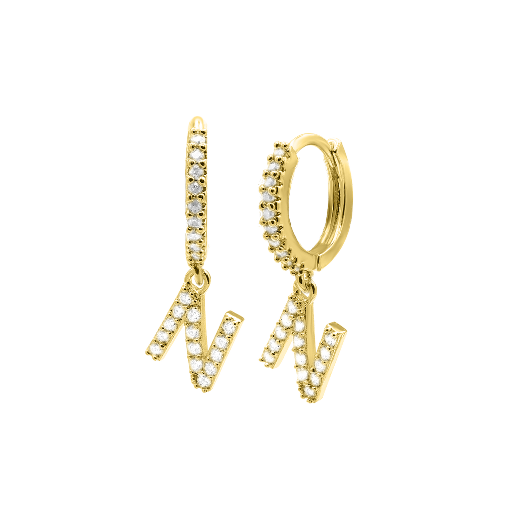 Shiny Letter Ohrringe 18K Vergoldet