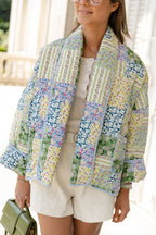 Jacke mit Blumenmuster, Patchwork und Taschen