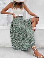 Midirock mit Blumenmuster und Seitenschlitz - Amelia