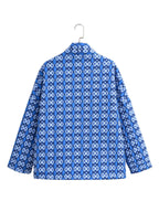 Steppjacke mit Blumenmuster, geometrischem Muster und Taschen