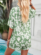 Adrienna - Set aus Hemd und Shorts mit Button-Down-Kragen und Aufdruck