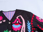 Jeansjacke mit Graffiti-Print und Taschen