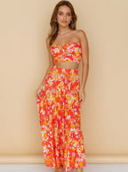 Pia - Plissiertes florales Sommer-Ensemble