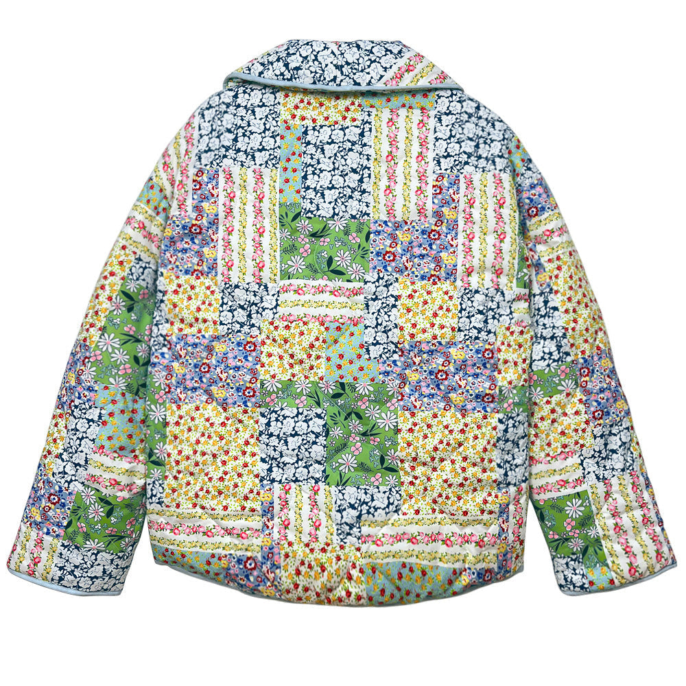 Jacke mit Blumenmuster, Patchwork und Taschen