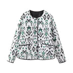 Steppjacke mit geometrischem Muster und lockerer Passform