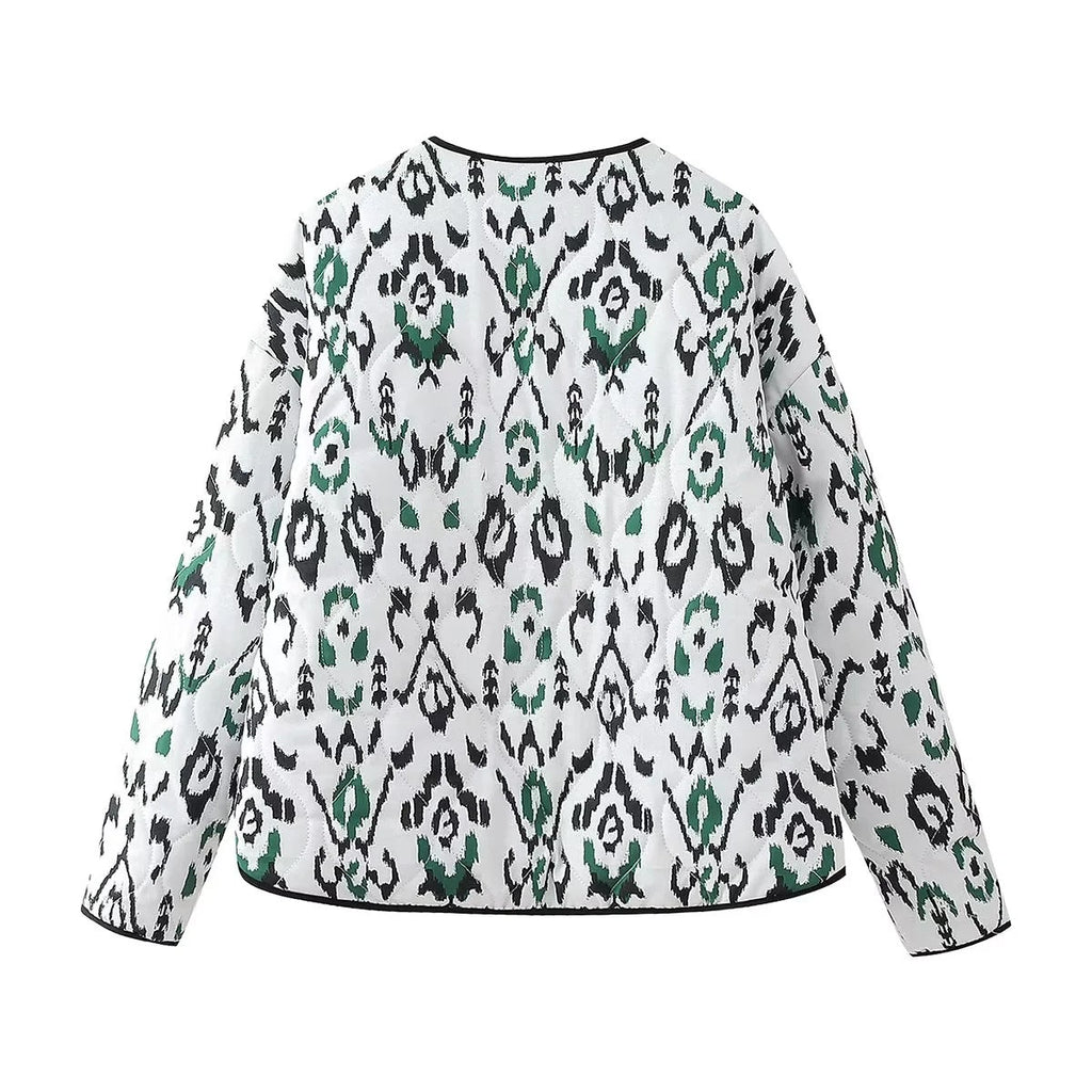Steppjacke mit geometrischem Muster und lockerer Passform
